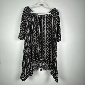Vision U.S.A. Boho Blouse Size L Cottagecore Feminine Ruffle